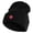 Black, variant on Small Strawberry Applique Iron on Patched 12 Inch Long Knitted Beanie - Black OSFM