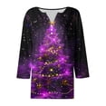 thumbnail image 5 of Drovellove Women's V Neck 3/4 Sleeve Printed Blouse - Casual Button Down Top for Home or Office, 5 of 5