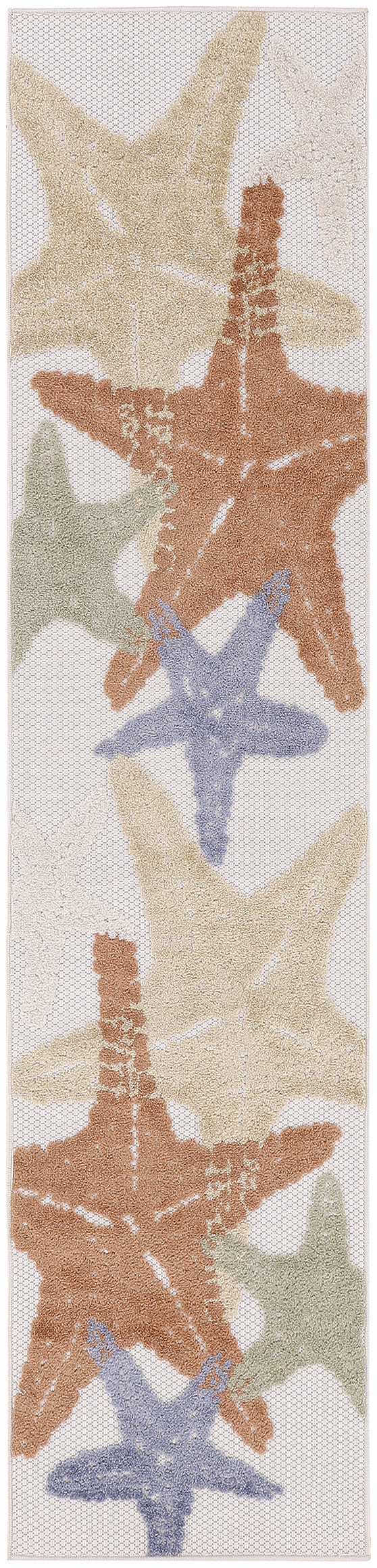 Nourison Aloha Outdoor Ivory Multicolor 2'3" x 8' Area Rug (2x8)