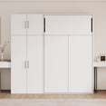 thumbnail image 3 of Twin Size Murphy Bed with Storage Lockers and Wardrobes, Foldable Platform Bed, Wood Murphy Bed Wall Bed Frame for Guest-Room, Home, Office, White, 3 of 9