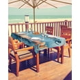 thumbnail image 2 of Hokiten Outdoor Tablecloths with Umbrella Hole & Zipper, Coastal 60 x102 Inch Rectangle Tablecloths, Ocean Starfish Shell Watercolor Sea Waterproof Table Cloth, Patio/Pool/Picnic Table Covers, 2 of 7