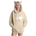 thumbnail image 2 of AGWOLF Womens Oversized Hoodies Winter Cute Sweatshirts Hooded Pullover Fashion Casual Tops Trendy Outfits Beige XXL, 2 of 5
