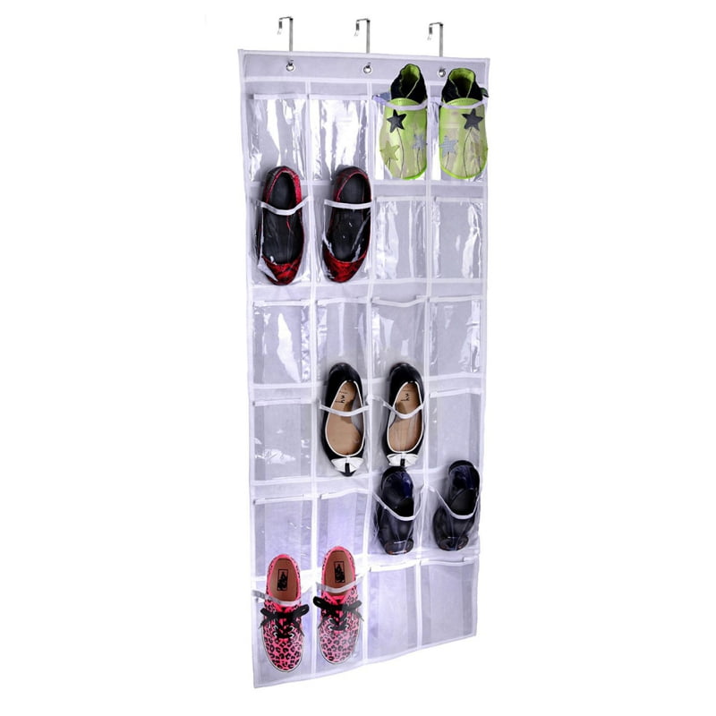 Over The Door Shoe Organizer Rack 24 Pockets Hanging Storage Holder Bag Closet
