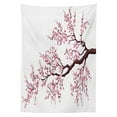 thumbnail image 3 of Ambesonne Japanese Tablecloth Rectangular Table Cover, Sakura Branch Blossoms, 60"x84", Pink Dark Brown, 3 of 4