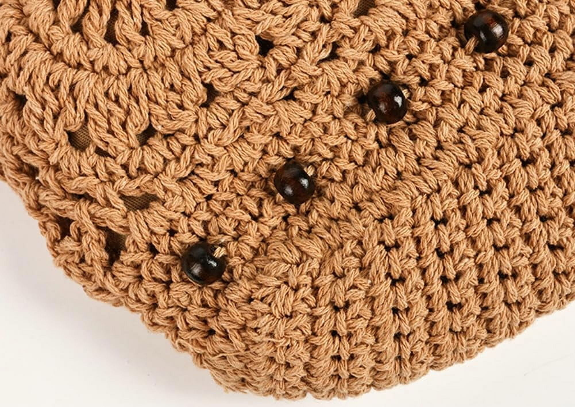 Crochet Hobo Bag for Women Boho Woven Beach Tote Handbags Bohemian Shoulder Purse with Tassels Summer Vacation 2025