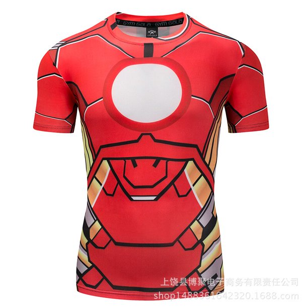 Marvel Spider-Man Impresión 3D Manga corta Vengadores Iron Man Body Deportes Casual Cuello redondo Camiseta Hulk Cosplay DisfrazD04Los Vengadores Deng Xun unisex