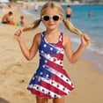 thumbnail image 3 of Xixirimido Vibrant US Flag Print Modest Girls’ Swimwear One Piece – Hawaiian Skirted Bathing Suit with Built-in Shorts, Sleeveless UPF 50+ Swimsuits, 12-13 Years, 3 of 7