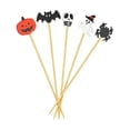 thumbnail image 3 of Liamobondopolis 100 Pcs Halloween Pumpkin Ghost Toothpick Flags Cupcake Toppers for Sandwiches Appetizers Cake Cocktail Halloween Party Decor, 3 of 8