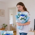 thumbnail image 3 of Crochet Flower Rose Bouquet,Handmade Artificial Flower, Lifelike & No Maintenance, Versatile Home Decor for Living Room, Wedding Party Centerpiece, Ready-to-Use Gift, 3 of 4