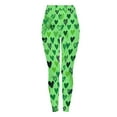 thumbnail image 6 of Ecqkame Women's Valentines Day Leggings Hearts Print Yoga Sports Fitness Pants Casual Hip Stretch Tight Pants Green XXL, 6 of 9