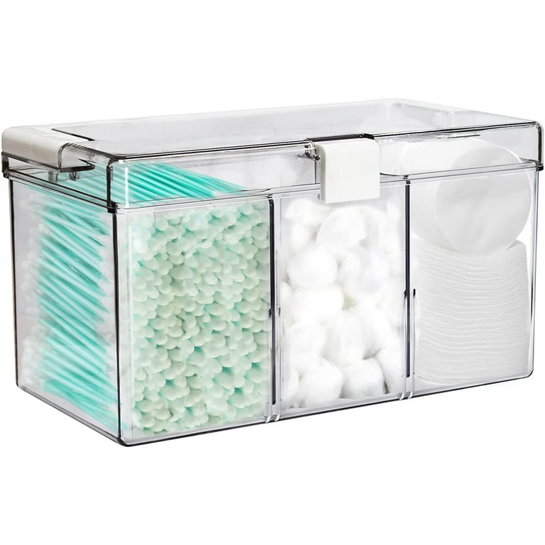 Clear Lidded Small Plastic Box Sundries Tools Cotton swab Storage