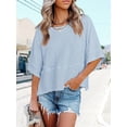 thumbnail image 2 of QUTETN Women's Batwing Sleeve T-Shirts Summer Loose Fit Casual Basic Top, 2 of 4