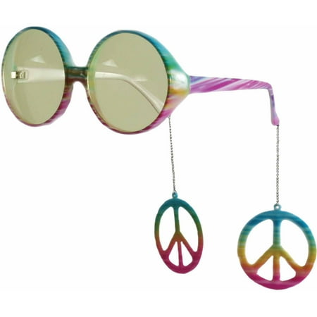 Multicolor Glasses Peace Danglers Adult Halloween Accessory