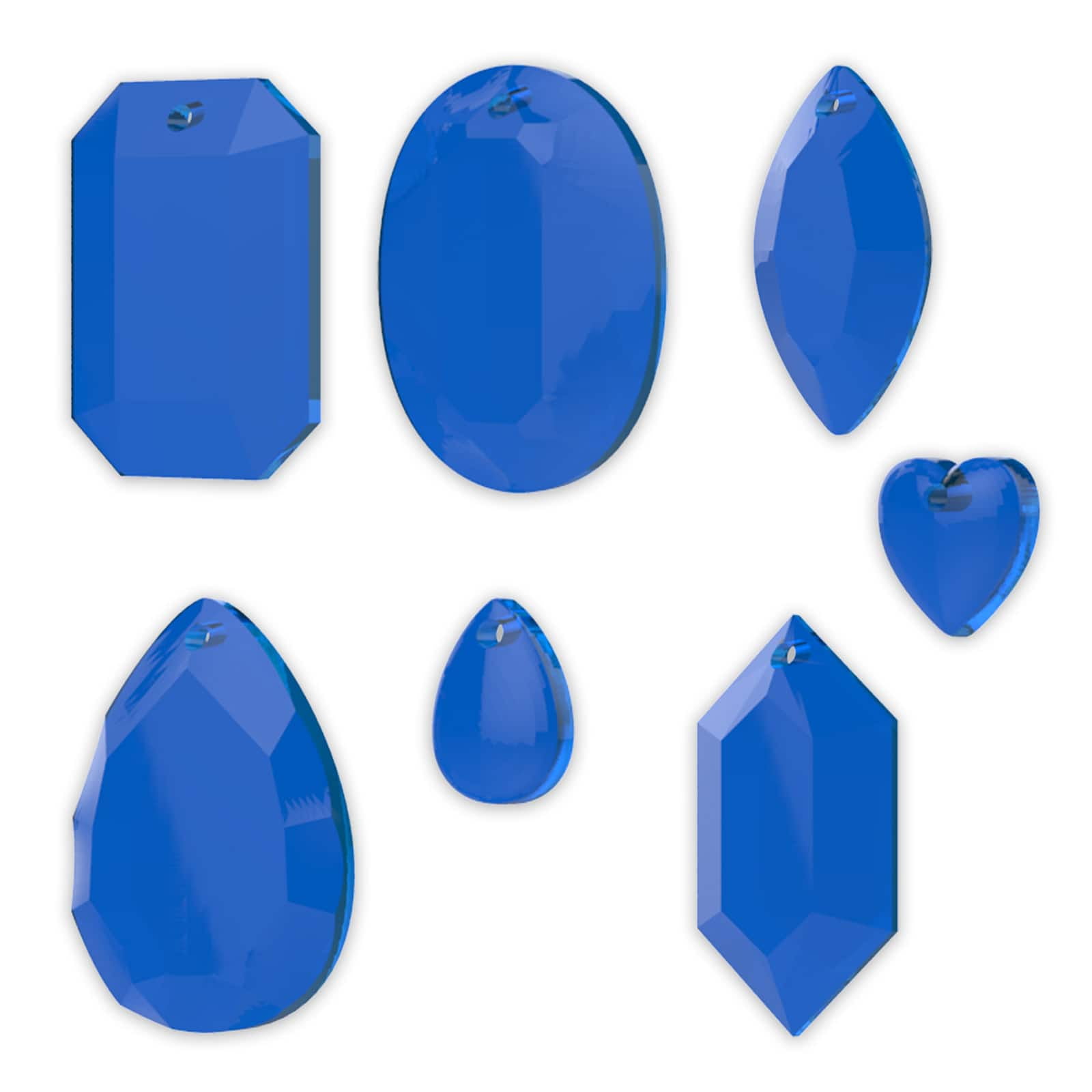 Blue Moon Studio UV Resin Craft Faceted Gems Flat Mold, 6 Pack