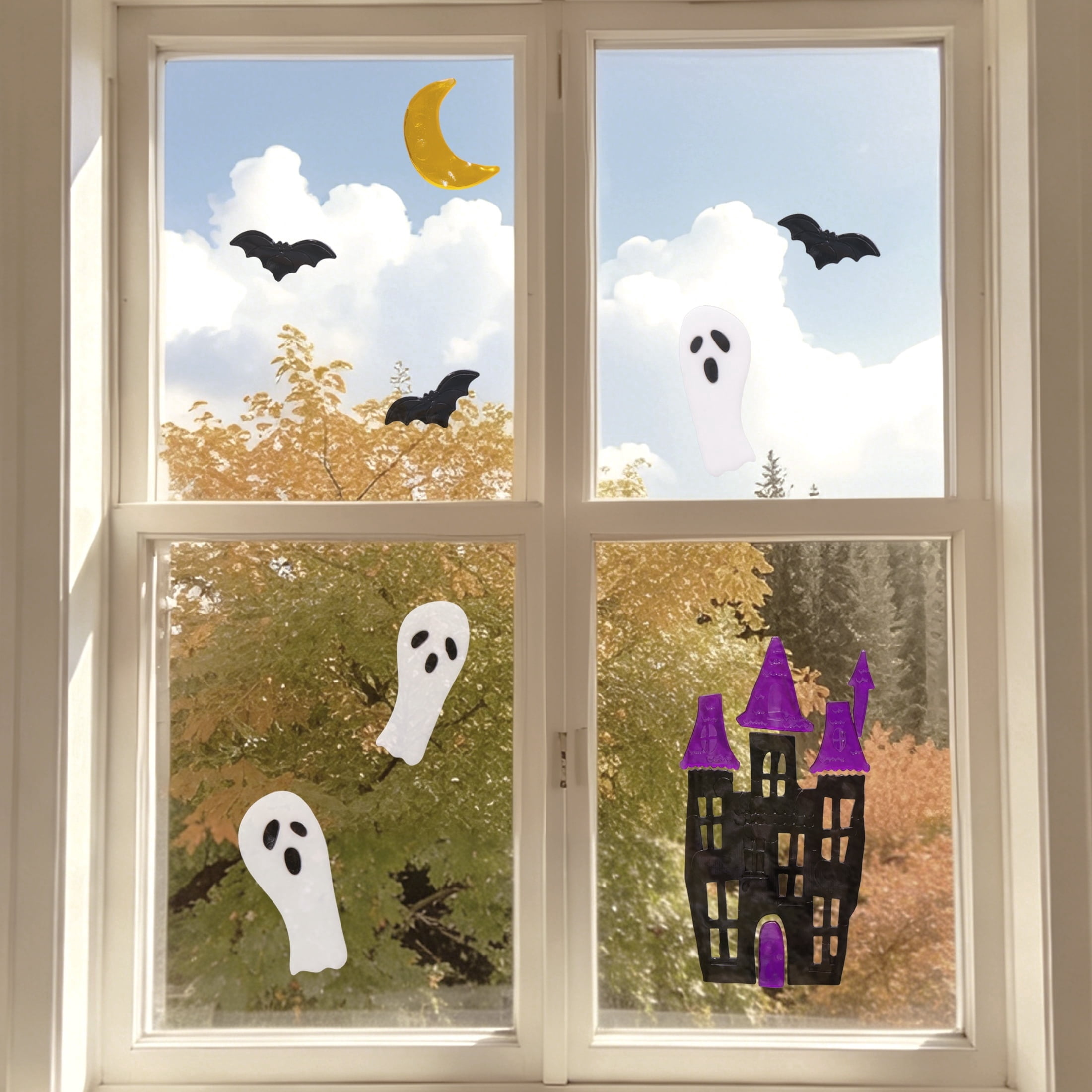 Haunted House Gel Clings, Multicolor, 5.5" x 21", Halloween by Way To Celebrate