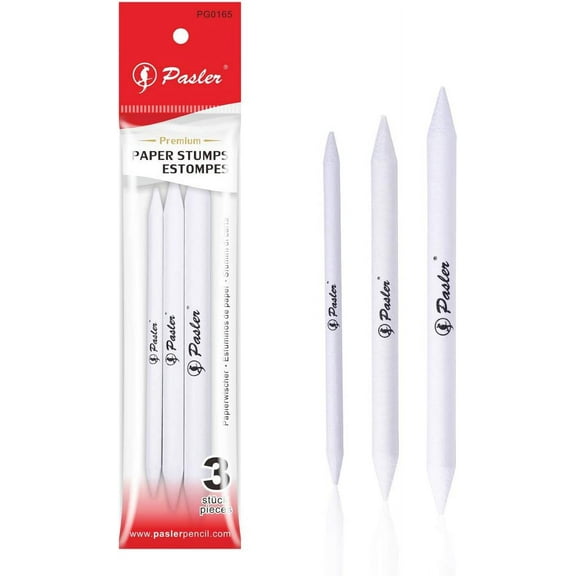 Pasler Artist Blending Paper Stumps and Tortillion Art Blenders - Pencil, Charcoal, Graphite, Colored Pencils, Pack of 3 - (125mm, 135mm, 150mm)