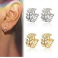 thumbnail image 1 of 18K Yellow Gold White Gold Crystal Hoop Earrings For Women, 1 of 2
