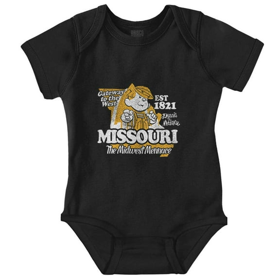Dennis The Menace Missouri State Romper Boys or Girls Infant Baby Brisco Brands NB