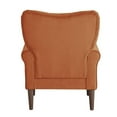 thumbnail image 5 of Pemberly Row 18.5" Solid Wood and Velvet Upholstered Accent Chair in Orange, 5 of 10