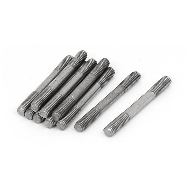 Unique Bargains M6x55mm Vis à Double Extrémité Filetée en Acier Inoxydable 304 10 Pcs