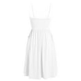 thumbnail image 5 of LYEAA Sleeveless Dresses for Women Plus Size Casual Elegant Loose Midi Slip Dress V Neck Solid Ruched Fashion Flowy Summer Beach Vacation Comfortable Dresses White S, 5 of 7