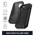 thumbnail image 3 of Compatible with iPhone 13 Case with Built-in Glass Screen Protector, Allytech Full Body Shockproof Life Waterproof Kickstand Slide Camera Lens Protective Case for iPhone 13 5G 6.1" 2021, Black, 3 of 5