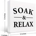 thumbnail image 3 of Zomyto 7x7 Inch Funny Bathroom Sign,Soak and Relax Funny Bathroom Wooden Box Sign Desk Decor Wooden Box Plaque Sign Desk Decor, 3 of 7