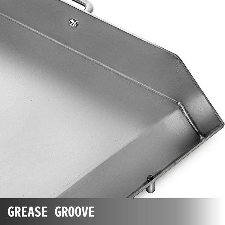 VEVOR Stainless Steel Griddle, 23x16in Griddle Flat Top Plate, Griddle for  BBQ Charcoal/Gas Gril with 2 Handles, Rectangular Flat Top Grill with Oil