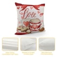 thumbnail image 4 of PHYHOO Valentine's Day Pillow Cover  - with Cookies and Hearts Design - Watercolor Striped Romantic Cushion Case for Home Decor, Sofa, and Couch, 4 of 5