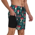 thumbnail image 2 of Yiaed Amanita Mushroom Print Mens Swim Trunks Bathing Suit Compression Liner Beach Swim Shorts Swimwear Quick Dry Zipper Pocket No-Chafing Board Short-Large, 2 of 6