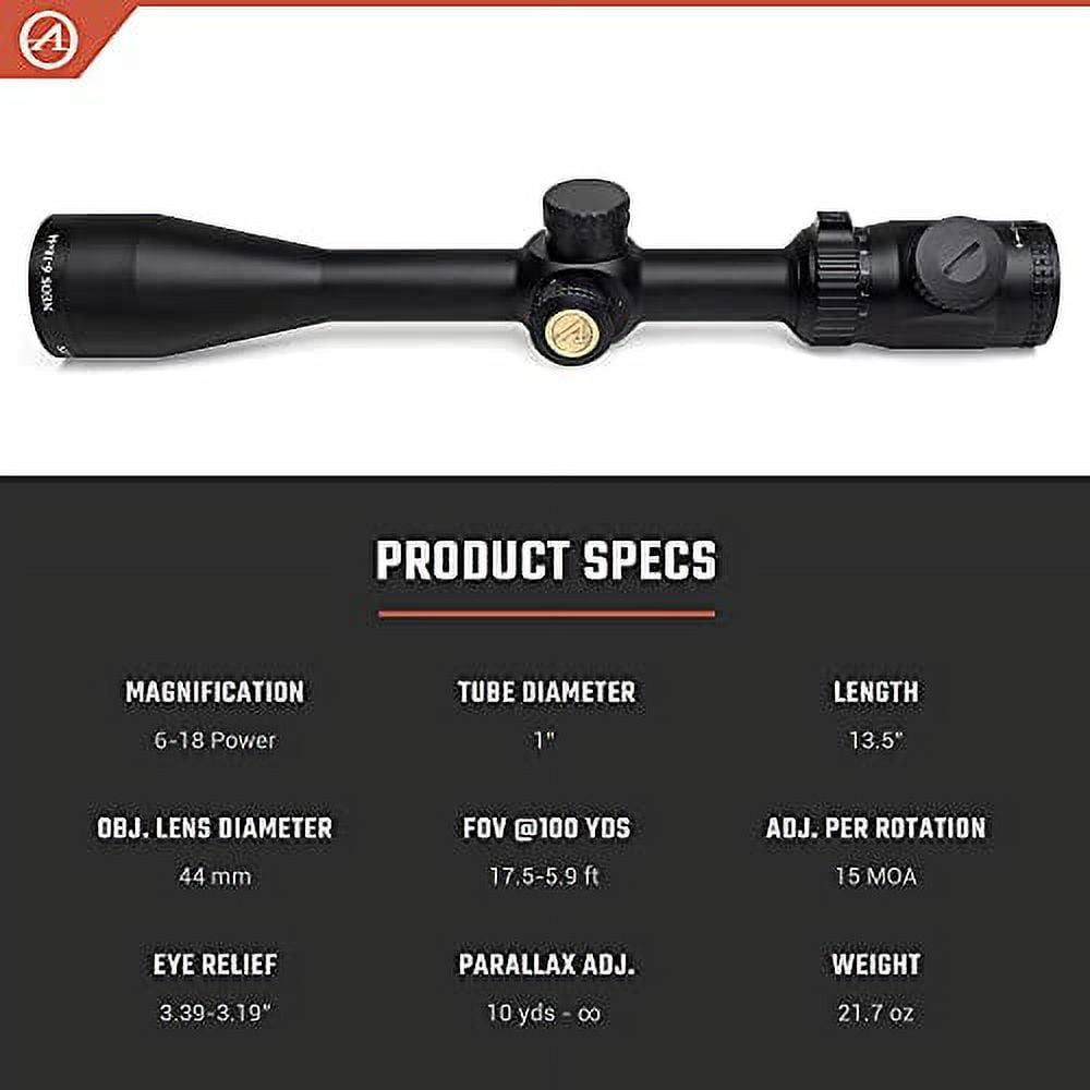 Athlon Optics Neos Hunting Rifle Scope 6-18x 44mm BDC 500 Reticle Matte Black