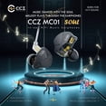 thumbnail image 3 of CCZ MC01 in Ear Monitor HiFi Wired Earbuds, 10mm PET Dual Magnetic Dynamic Driver Gaming Earbuds with Metal Faceplate 2 pins Cable for Musicians Singers Audiophile Dj Drummers, 3 of 7