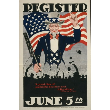 Uncle Sam And The American Flag On A World War I Poster From 1917 ...