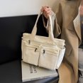thumbnail image 3 of Bolso de terciopelo de gran capacidad para mujer, nueva versión coreana, sencillo bolso de hombro para mujer, bolso de mano estilo perezoso japonés, 3 of 5