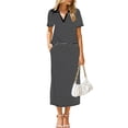 thumbnail image 2 of Jaimenalin Women'S Skirt Sets 2 Piece Outfits Summer Casual Striped Short Sleeve Skirt and Top Set Black XL, 2 of 9