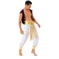 thumbnail image 4 of YEAHDOR Mens Halloween Cosplay Costume Ancient Greek God Gladiator Prince Role Play Costume Waistcoat with Pants White 3XL, 4 of 7