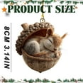 thumbnail image 4 of Cozy Hedgehog Forest Animal Acorn Christmas Tree Ornaments, Pine Cone Animal Christmas Decorations, 2D Acrylic Woodland Creature Figurine, Hanging Ornaments for Home Party Decor ( 5pcs ), 4 of 13