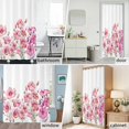 thumbnail image 6 of Pink Morning Glory Flower Fabric Shower Curtain Floral Branch Leaves Washable Shower Curtains for Bathroom, Waterproof Bath Curtain with Hooks Home Decor 36x72in, 6 of 8