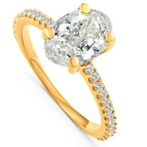 Pompeii Certified 2.33 Ct Oval Diamond Engagement Ring 14k Yellow Gold Lab Grown (F,VS1)