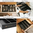 thumbnail image 3 of KitchenEdge Organizador de cajones de cocina ajustable para utensilios y basura expandible a 33 pulgadas de ancho 9 compartimentos 100% bambú, 3 of 5