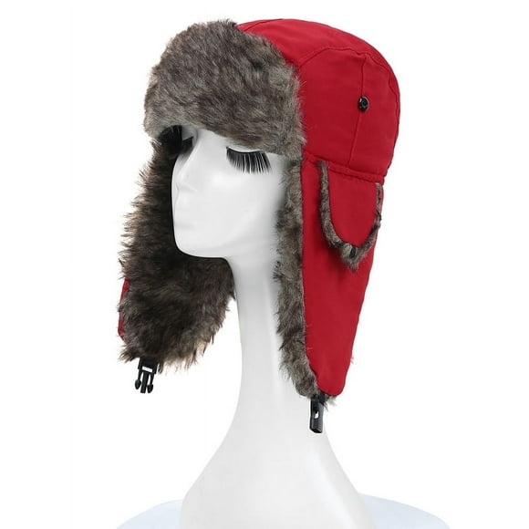 Unisex Men Women Russian Hat Trapper Bomber Warm Ear Flaps Winter Ski Hat Cap Headwear