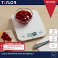 thumbnail image 3 of Taylor Digital Waterproof Kitchen and Food Scale with Grams & Ounces, White 11LB Capacity, 3 of 11
