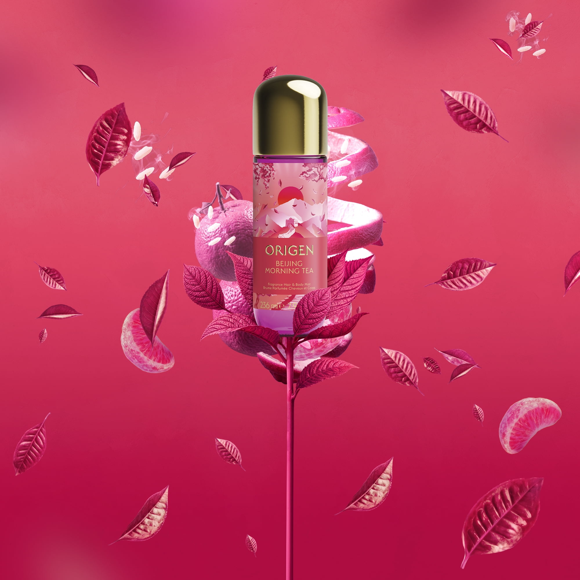Origen Beijing Morning Tea Fragrance Mist Citrus Woody Body Spray 236ml for Women