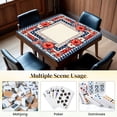 thumbnail image 6 of Mahjong Mat 31.5" x 31.5" Patriotic Floral Border Frame American Flags Red White Blue Hibiscus Non-Slip Noise Reduction Mahjong Accessories Gifts for Board and Tile Games, 6 of 6