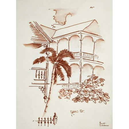 A Key West Victorian 'Conch' house. Print Wall Art By Richard (Best Conch In Key West)