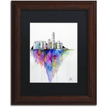 Trademark Fine Art 'Monolith II' Canvas Art by Marc Allante, Black Matte, Wood Frame