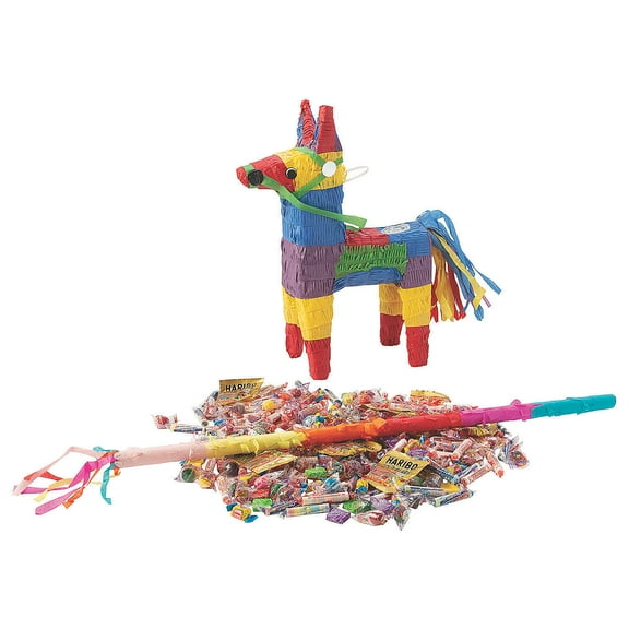 Donkey Piñata Kit, Party Decor, Cinco de Mayo, 210 Pieces