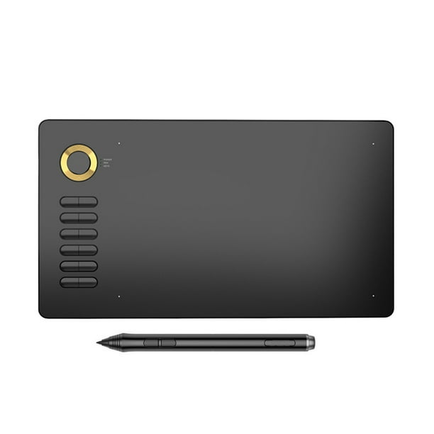 Sidaley Tableta de dibujo A15, bolígrafo gráfico de 10x6 pulgadas con lápiz óptico pasivo sin batería, 12 teclas de acceso directo, Computadoras y accesorios oro