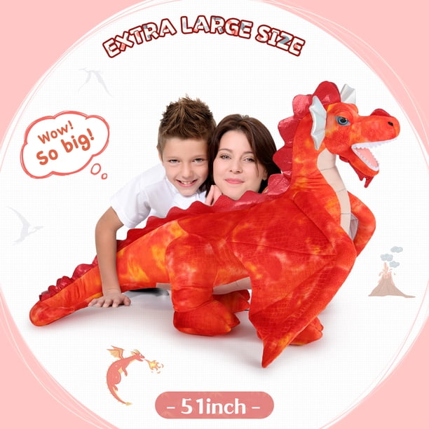 Morismos 51 Jumbo Red Dragon Plush for Preschool Classrooms