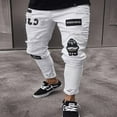thumbnail image 2 of Fashion Men‘s Ripped Skinny Jeans Destroyed Frayed Slim Fit Denim Pants Zipper Blue M, 2 of 5